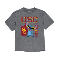 USC Trojans Youth Heather Gray Disney Auto Show Stitch Special Blend T-Shirt
